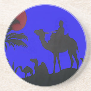 Beautiful Amazing Sunset Camel Safari Art Print Coaster