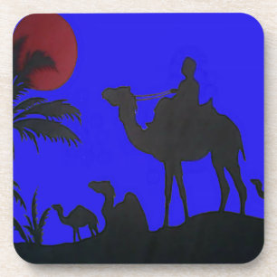 Beautiful Amazing Sunset Camel Safari Art Print Coaster