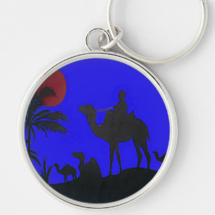 Beautiful Amazing Sunset Camel Safari Art Print Keychain