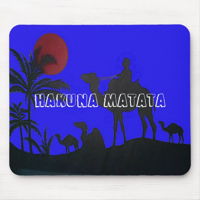 Beautiful Amazing Sunset Camel Safari Art Print Mouse Pad (Front)
