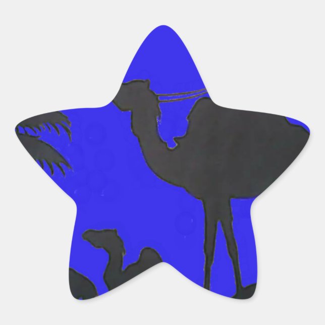 Beautiful Amazing Sunset Camel Safari Art Print Star Sticker (Front)