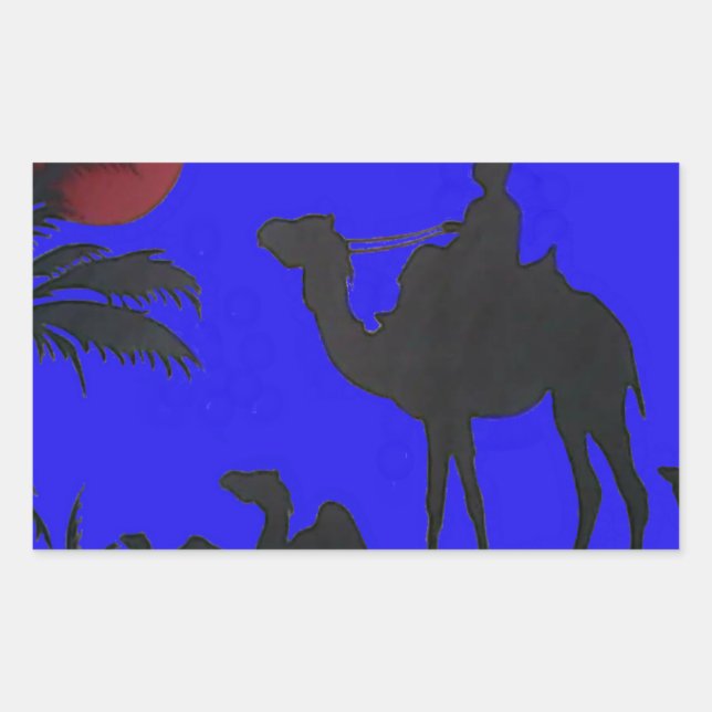 Beautiful Amazing Sunset Camel Safari Art Print Sticker (Front)