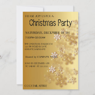 Beautiful, Amazing, Sweet Gold Christmas  Invitation