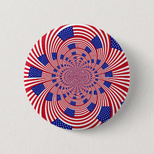 Beautiful Amazing United States Flag Kaleidoscope  2 Inch Round Button