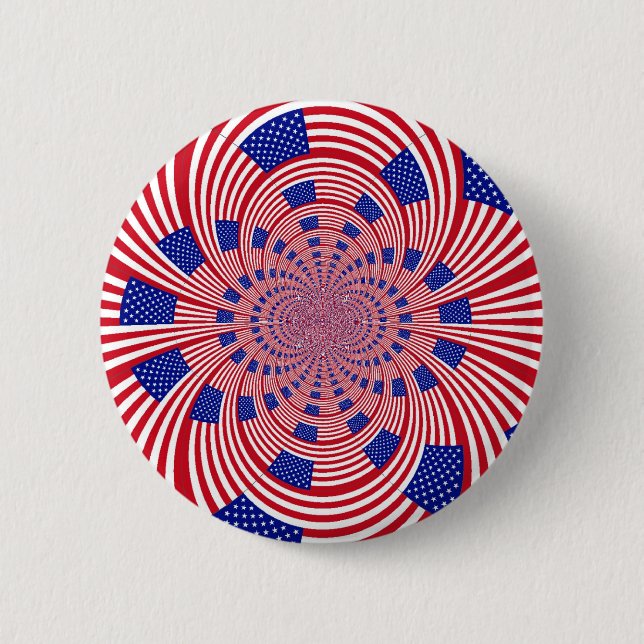 Beautiful Amazing United States Flag Kaleidoscope  2 Inch Round Button (Front)