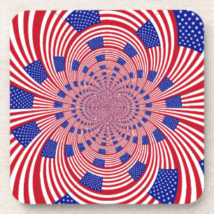 Beautiful Amazing United States Flag Kaleidoscope  Coaster