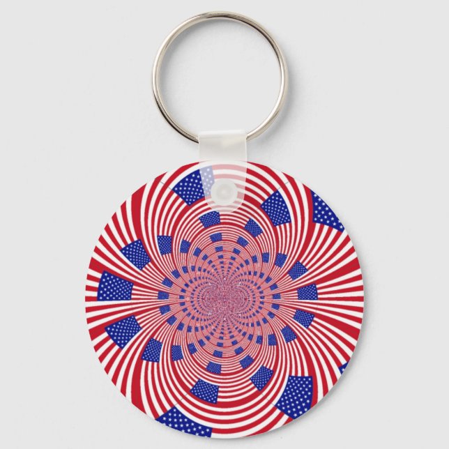 Beautiful Amazing United States Flag Kaleidoscope  Keychain (Front)