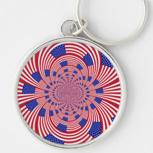 Beautiful Amazing United States Flag Kaleidoscope Keychain