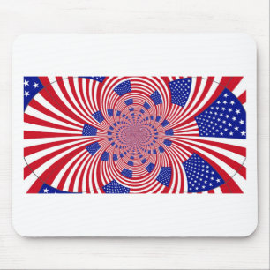 Beautiful Amazing United States Flag Kaleidoscope Mouse Pad