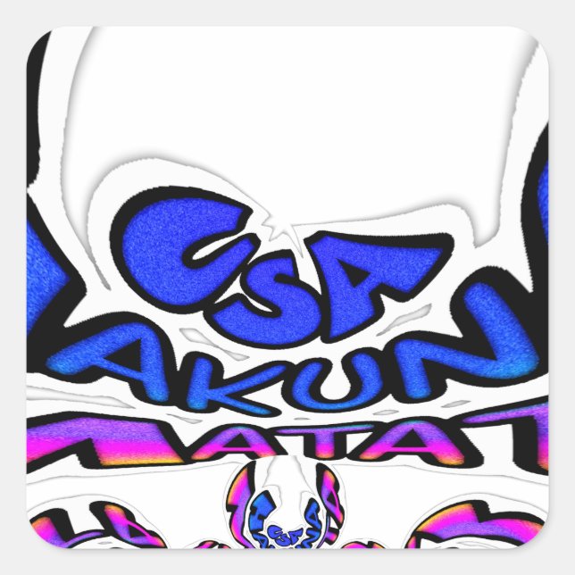Beautiful Amazing USA Fun Text Art Pattern Design Square Sticker (Front)