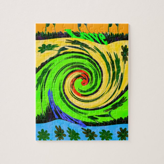 Beautiful Amazing Wavy Summer Wave Floral Colours Jigsaw Puzzle (Vertical)