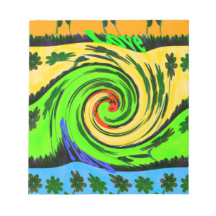 Beautiful Amazing Wavy Summer Wave Floral Colours Notepad