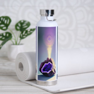 Beautiful Amethyst Crystal Geode Spiritual Purple Water Bottle