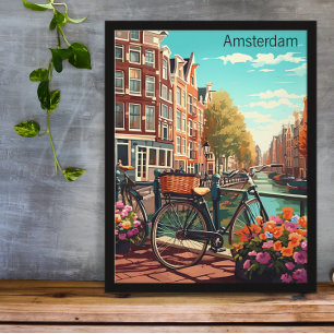 Beautiful Amsterdam Netherlands Canal City Poster