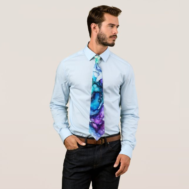 Beautiful and Abstract Pastel Art Neck Tie (In Situ)