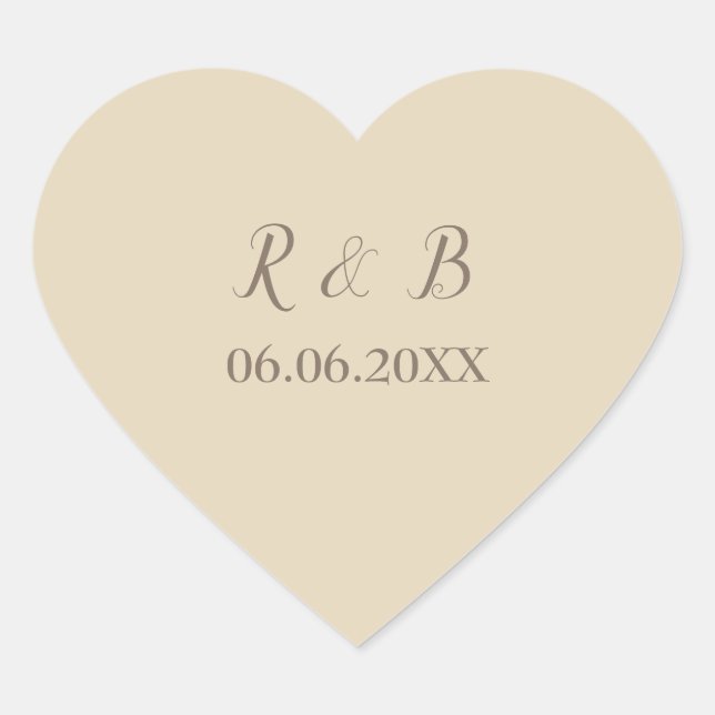Beautiful and Classy Wedding Heart Sticker (Front)