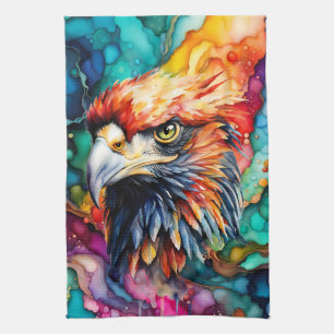 Beautiful and Colorful Bald Eagle Kitchen Towel