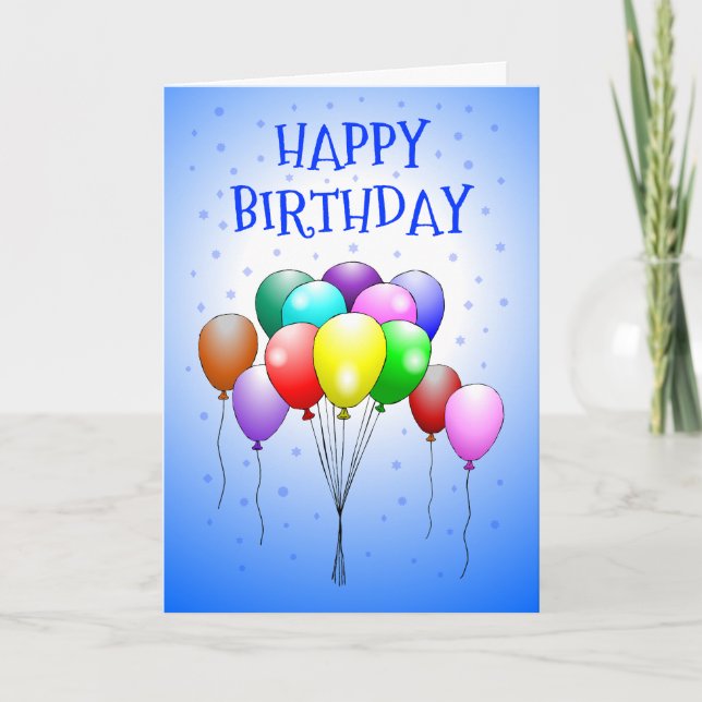 Beautiful and colourful balloons card (Front)
