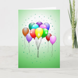 Beautiful and colourful birthday balloons Card 