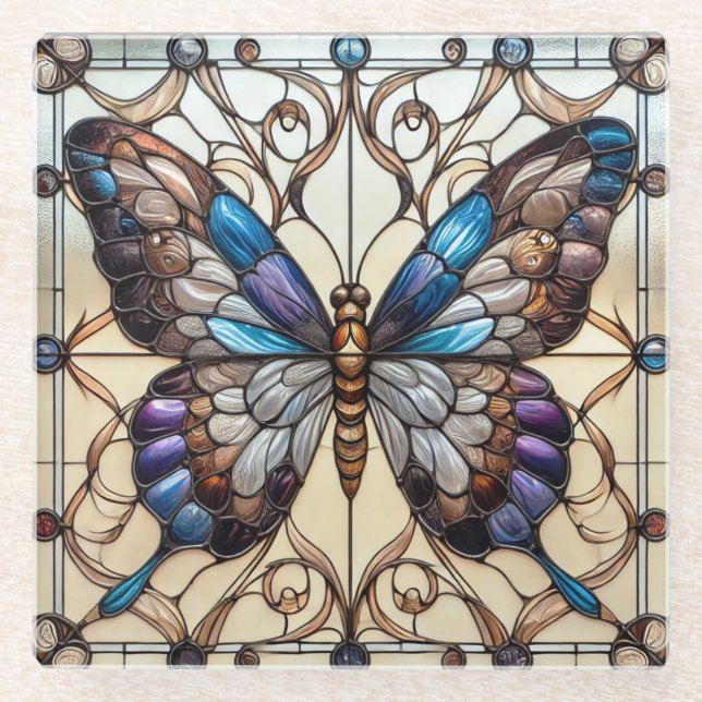 Beautiful and Colourful Butterfly Coaster (Front)