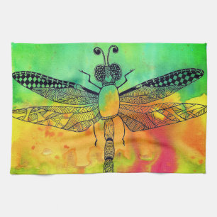 Beautiful and Colourful Dragonfly Kitchen Towel