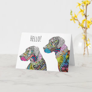 Beautiful and Colourful Great Danes Greeting Card