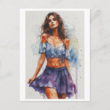 Beautiful and Colourful Lady on Skirt on a