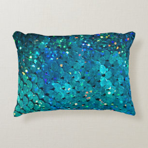 Beautiful and colourful sequins sparkling under th accent pillow