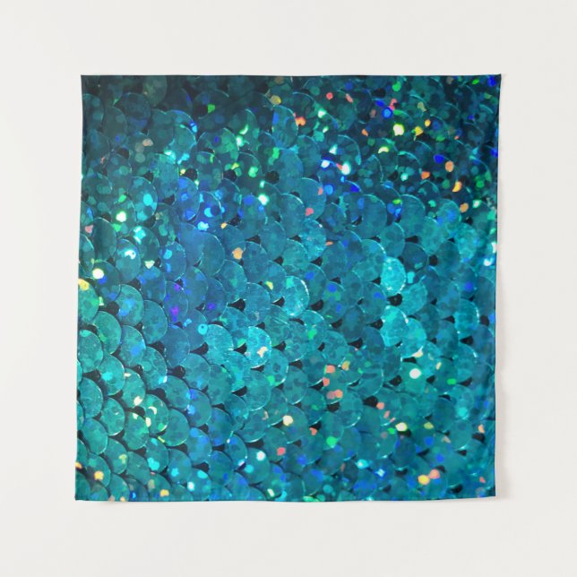 Beautiful and colourful sequins sparkling under th tapestry (Front)