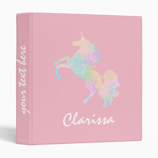 Beautiful and colourful unicorn binder (Front/Spine)