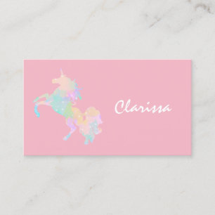 Beautiful and colourful unicorn business card