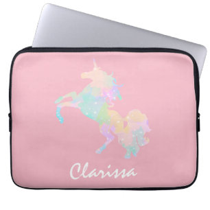 Beautiful and colourful unicorn laptop sleeve