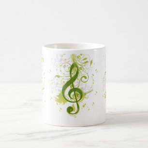 Beautiful and cool music notes with splatter coffee mug