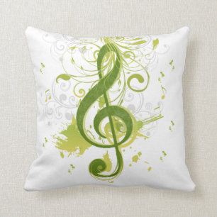Beautiful and cool music notes with splatter throw pillow