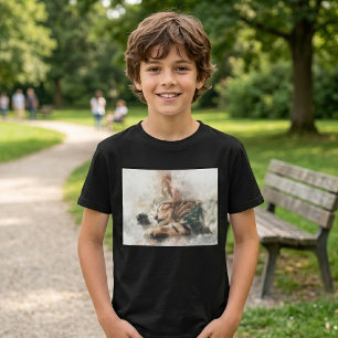 Beautiful and cute kitten sleeping watercolor T-Shirt