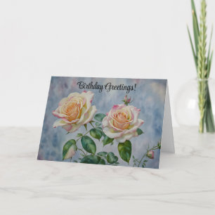 Beautiful and Dreamy Roses Birthday Card