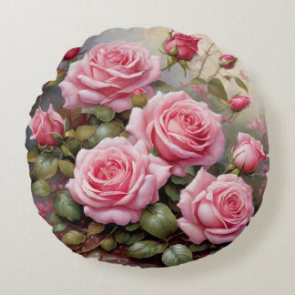 beautiful and elegant roses  round pillow