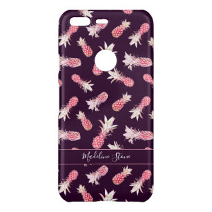 Beautiful and Exotic Pink Pineapples Watercolor Uncommon Google Pixel Case