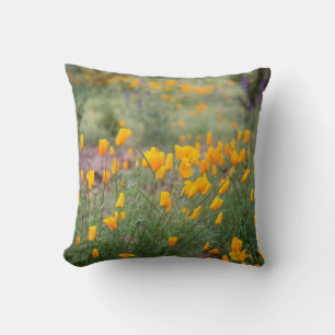 beautiful and fragrant wildflowers growing in tucs throw pillow