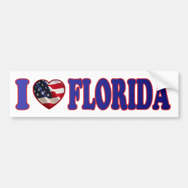 Beautiful and Patriotic I Heart Florida - Sticker (Front)