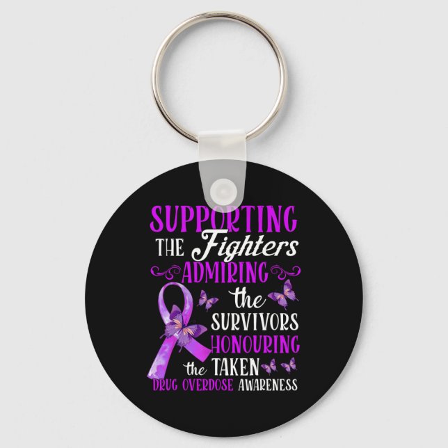 Beautiful And Supportive Drug Overdose Awareness 2 Keychain (Front)