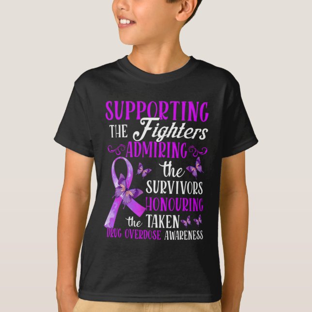 Beautiful and Supportive Drug Overdose Awareness 2 T-Shirt (Front)