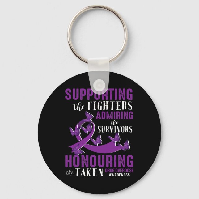 Beautiful and Supportive Drug Overdose Awareness  Keychain (Front)