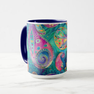 Beautiful and Vibrant Whimsical Paisley  Mug