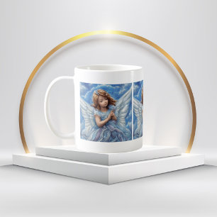 beautiful Angel blue dress and wings Coffee Mug
