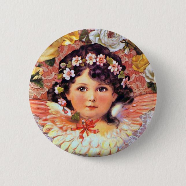 Beautiful Angel Child 2 Inch Round Button (Front)