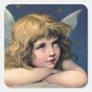 Beautiful Angel Etching Square Sticker