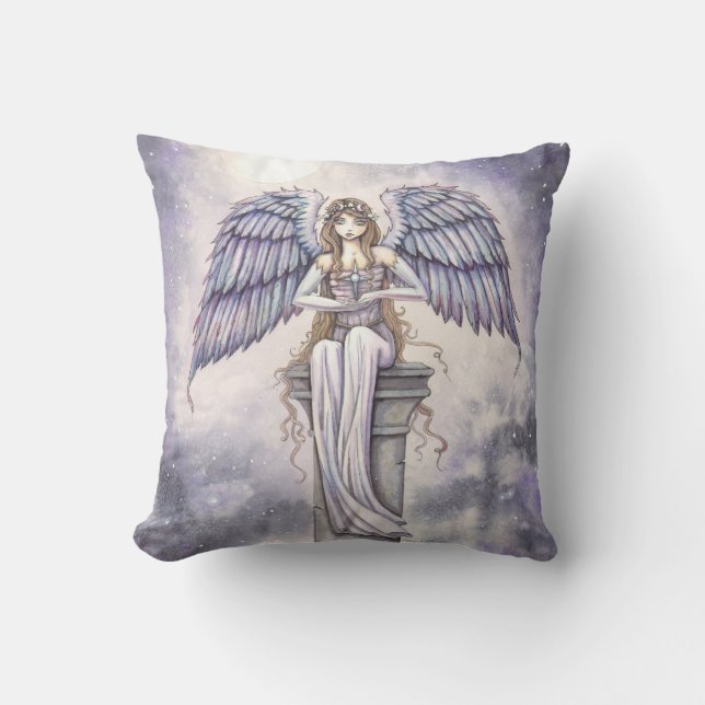 Beautiful Angel Fantasy Art Throw Pillow (Front)