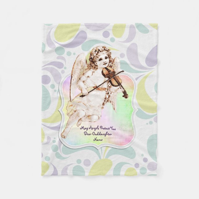 Beautiful Angel Goddaughter Gifts Personalized Fleece Blanket (Front)