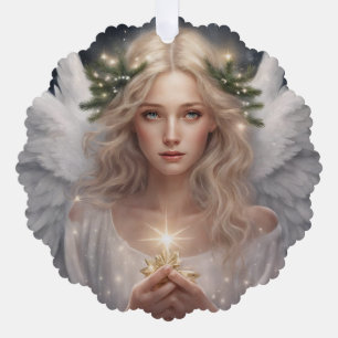 Beautiful Angel of Christmas Ornament Card